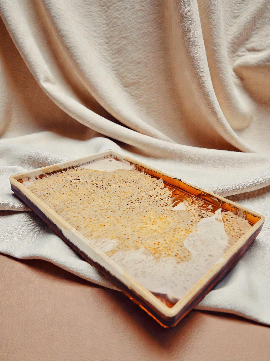 Rechteckiges Tablett "Melted Sun"